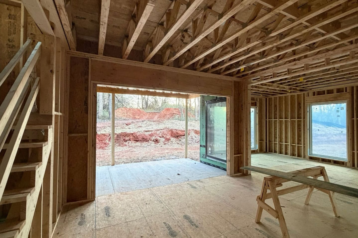 Photo of an unfinished construction of an interior room